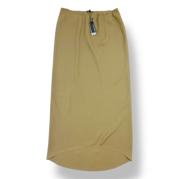 NWT James Perse Brown Midi Skirt 100% Cupro High Low Hemline Sheer $325 Medium - Picture 1 of 12